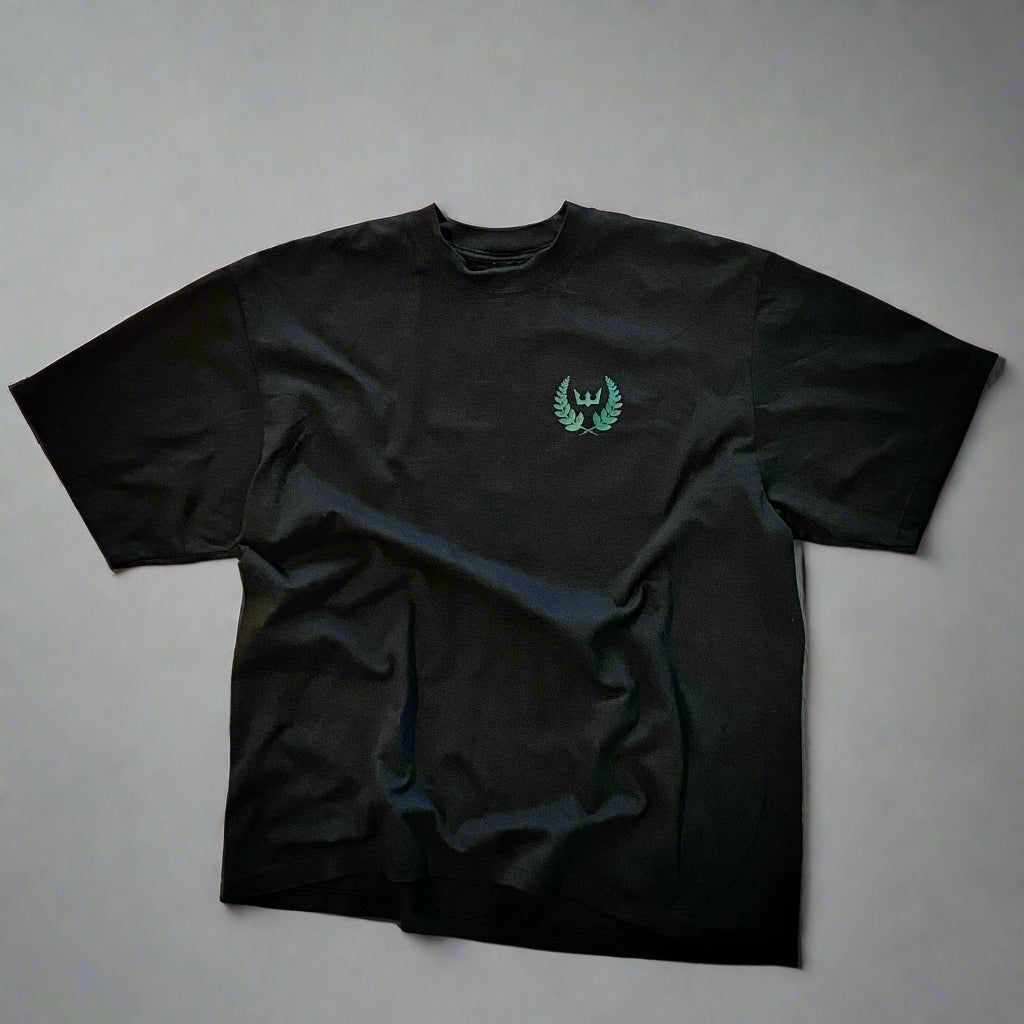 Defiance Green Oversized tee front flat
