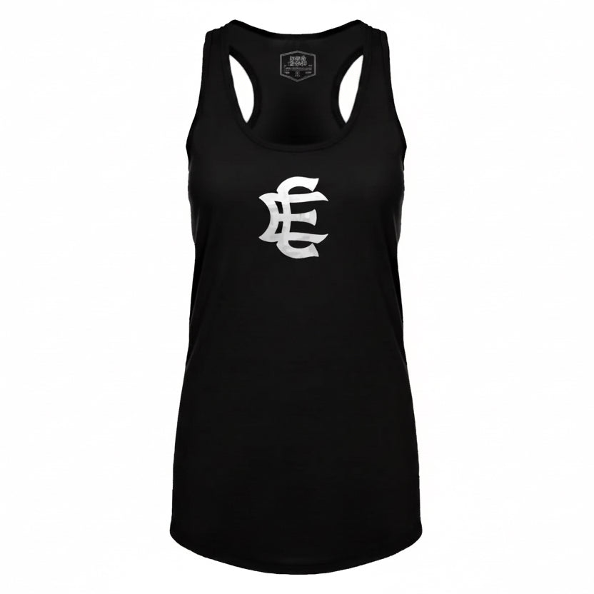 MONARCH_by_EC_WOMENS_BLACK_RACERBACK_WHITE