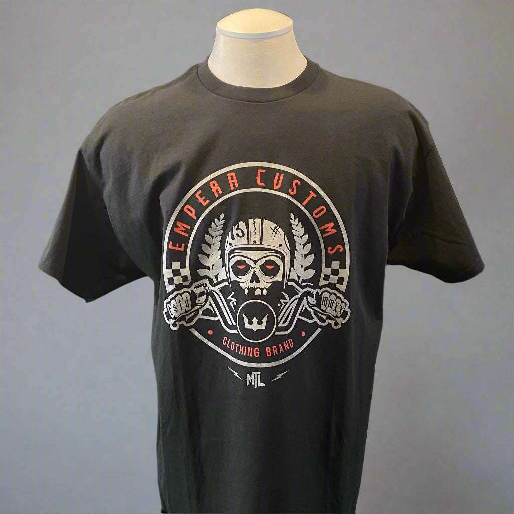 MTL Insignia Front Red-Grey tee