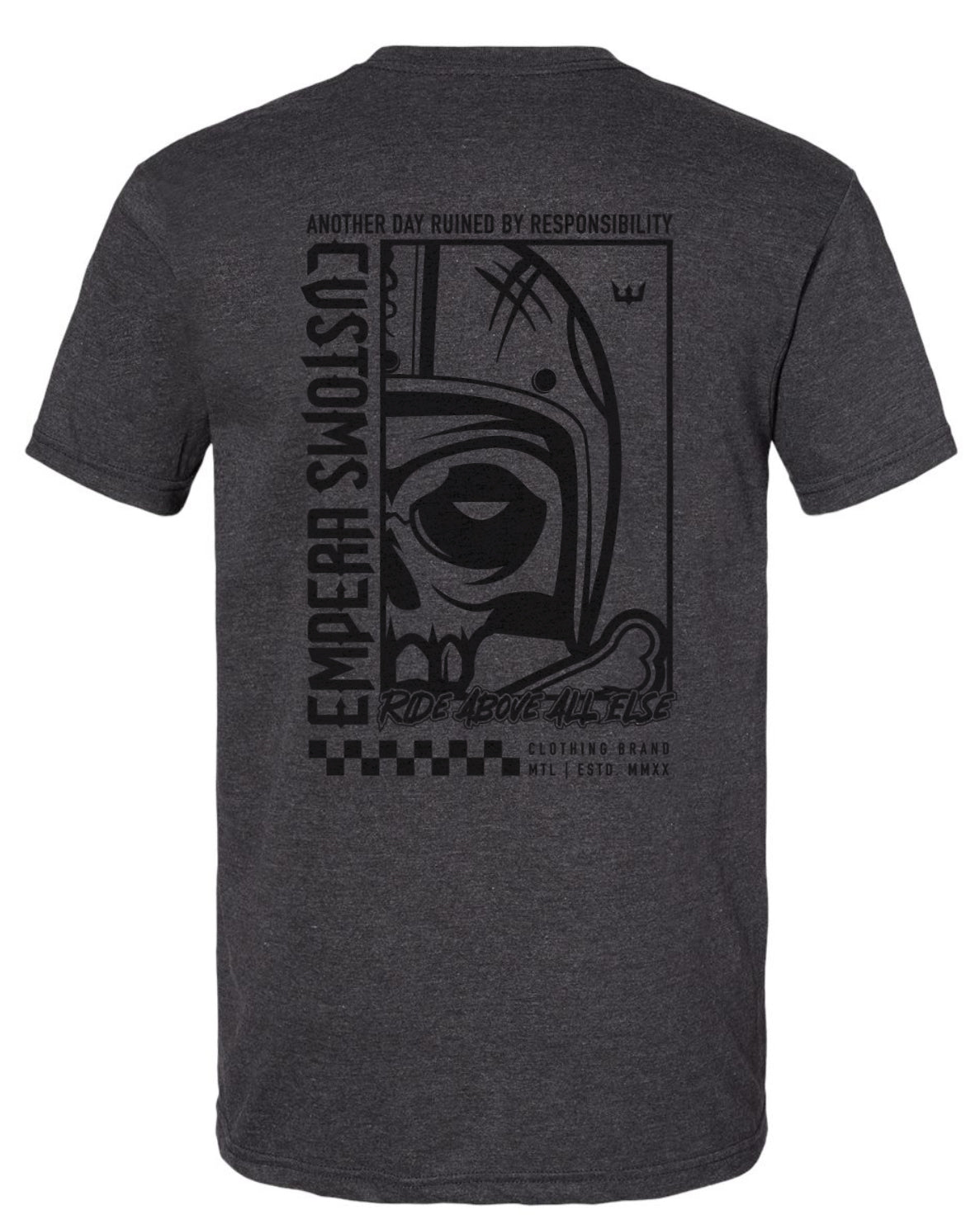 RIDEABOVEALL_HEATHERCHARCOAL_Black_back TEE